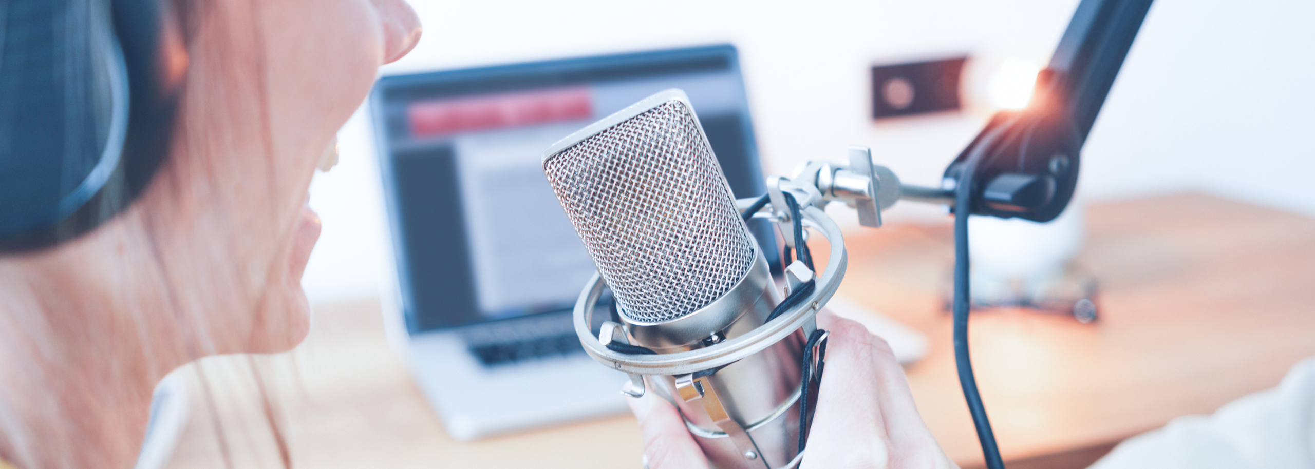 Female Voice Over Artist Narrating, Recording and Audio Editing with Hindenburg Narrator
